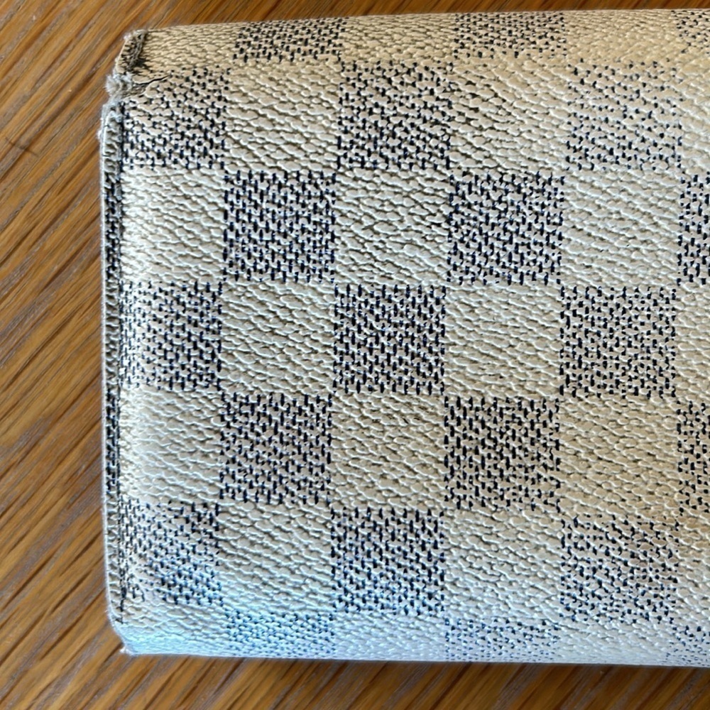 Authentic Louis Vuitton Damier Azur Sarah Wallet Worn Needs Some Love Project - Picture 6 of 14